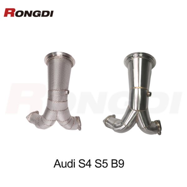 Performance Heat Shield Downpipes for Audi S4 / S5 B9 | Brushed Finish | Turbo Upgrade
