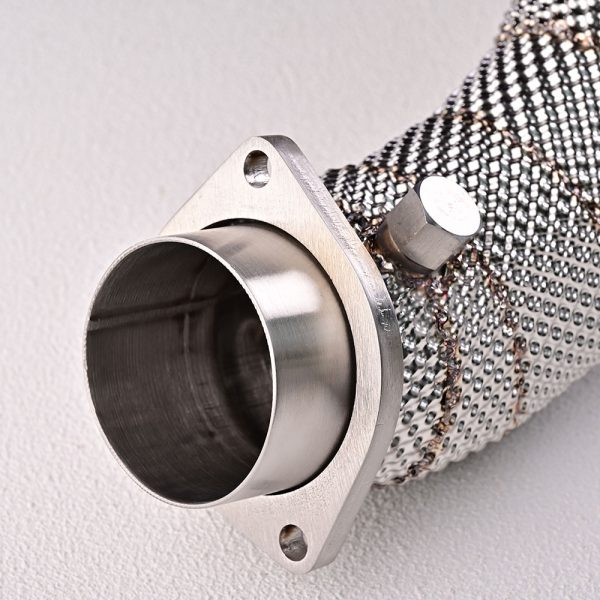 BMW N63 4.4T Downpipe for M850i / M550i G15 G11 – Heat shielding with Fake Resonator - 图片 4