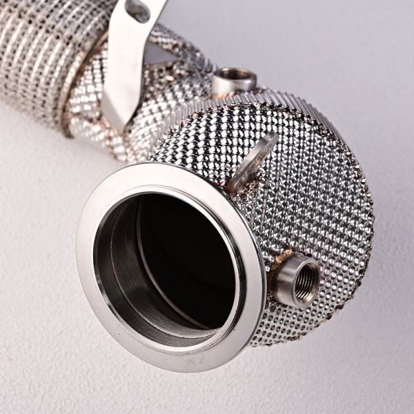 BMW N63 4.4T Downpipe for M850i / M550i G15 G11 – Heat shielding with Fake Resonator - 图片 3