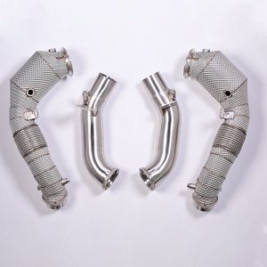 BMW N63 4.4T Downpipe for M850i / M550i G15 G11 – Heat shielding with Fake Resonator