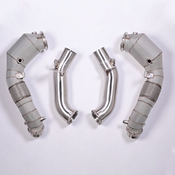 BMW N63 4.4T Downpipe for M850i / M550i G15 G11 – Heat shielding with Fake Resonator