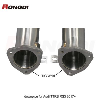 Audi RS3 / TTRS 2.5T Straight Downpipe 2017+ | Brushed Finish with Heat Shield | Performance Front Pipe Upgrade