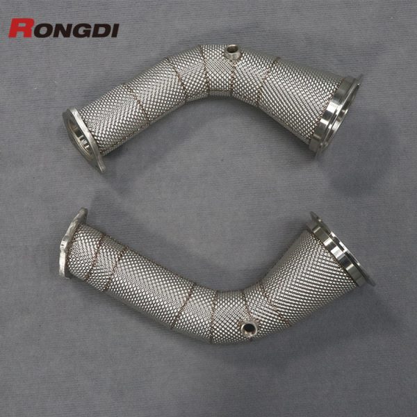 Heat Shielded Reducing Downpipes for Audi RS4 / RS5 2.9T | Straight Pipe Design