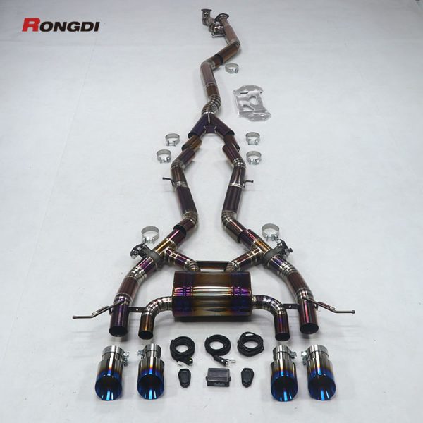 BMW M3 G8X Titanium Exhaust Catback System Burnt Blue Tip Upgrade