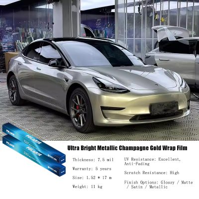 High-Performance Gloss Metallic Wrap – UV-Resistant, Easy-Install Car Vinyl