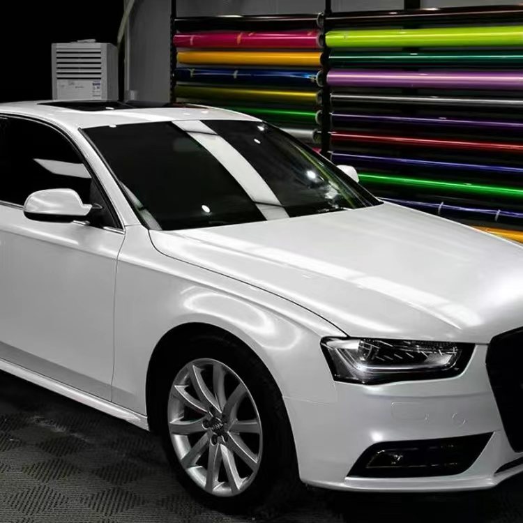 Pearl White Car Wrap