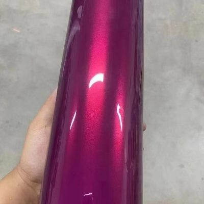 Glazed Tata Red Car Wrap Vinyl Film 7.5mil Scratch Resistant Heat Resistant
