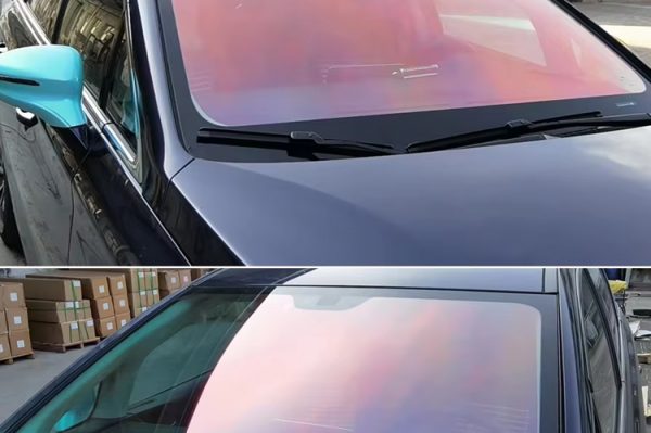 Solar tint vs UV tint comparison on car windows under sunlight