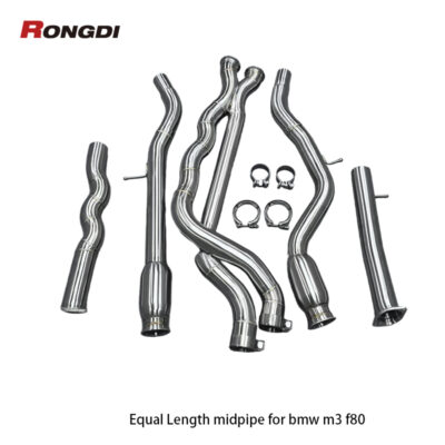 High-Performance 76mm Equal Length Midpipe for BMW M3 M4 F80 F82 F83 S55 3.0T (2014-2019) Resonated Exhaust Pipe